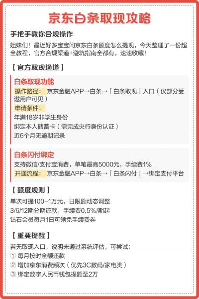 京东白条取现功能详解：适用人群、操作流程与合规建议 京东白条提现 京东白条 第2张