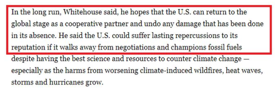 美媒：美国政府阻止各国官员出席COP30峰会