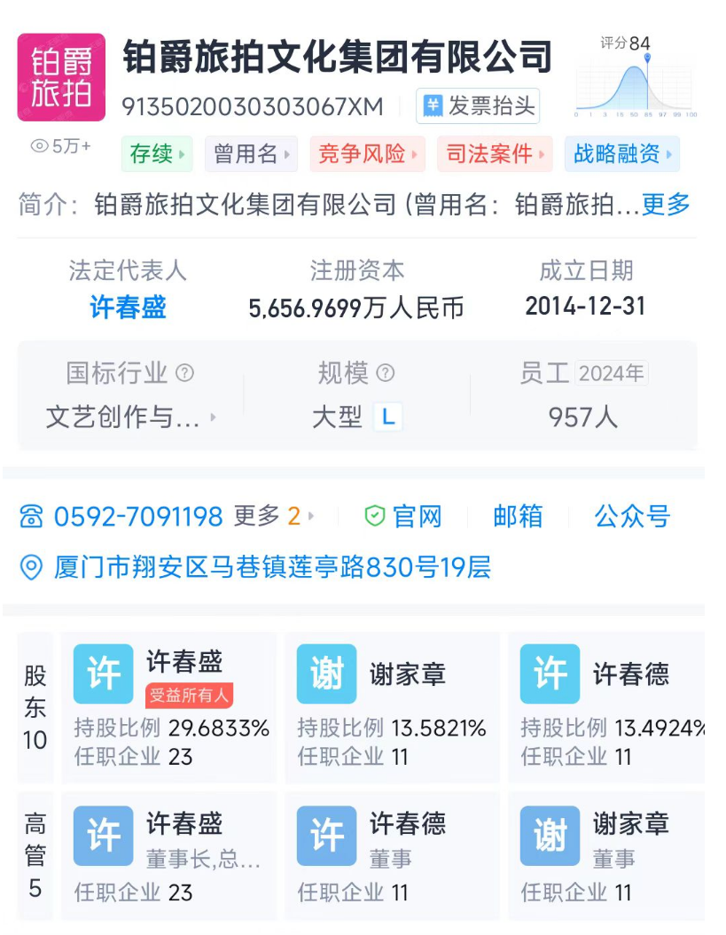 业务部门全部遣散，员工称被欠薪1500万！铂爵旅拍千万股权被冻结疑似跑路 第2张